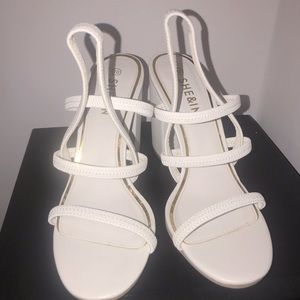 Square Heel Open Toe Strappy Slingback Sandals Heel